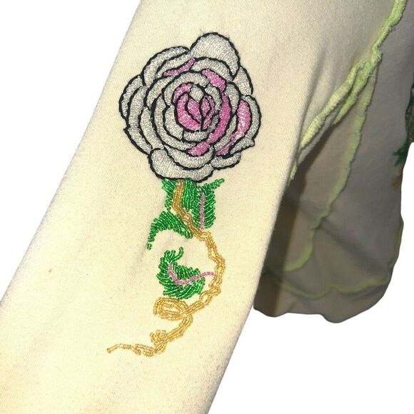 Brigitte Michelle Y2K Love Is A Rose Beaded Hoodie - Medium - Picture 6 of 12